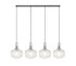Atmore Nickel & Black Plate with 4 Pumpkin Shaped Glass Shades